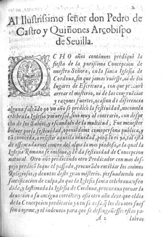 Al Ilustrissimo señor don Pedro de Castro y Quiñones