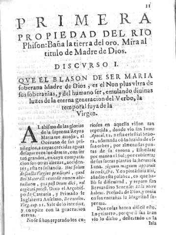 Primera propiedad del rio Phison: Baña la tierra de oro. Discvrso I