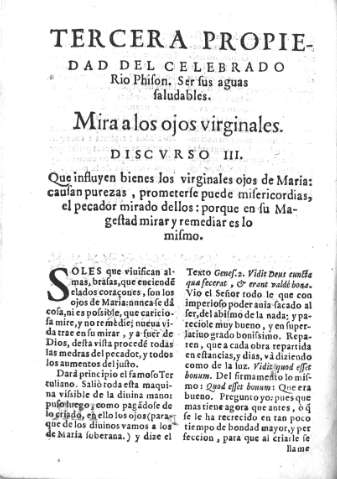 Tercera propiedad del celebrado Rio Phison: Ser sus aguas saludables. Discvrso III    