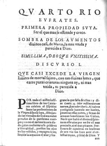 Qvarto Rio Evfrates: Primera propiedad svya ser el que mas se estiende y crece. Discvrso I    