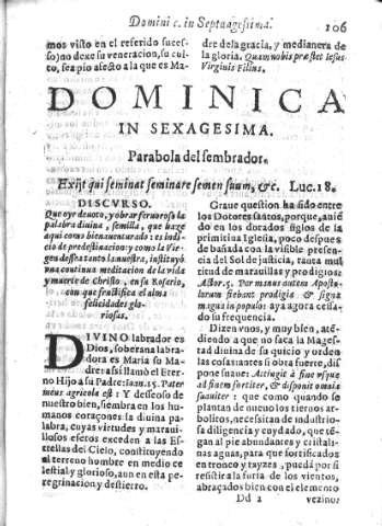 Dominica in sexagesima. Parabola del sembrador   
