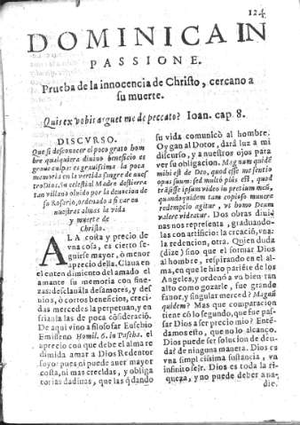 Dominica in Passione. Prueba de la innocencia de Christo cercano a su muerte  