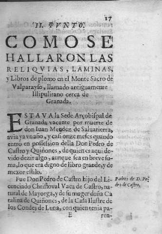 Como se hallaron las Reliquias, laminas, y libros de plomo en el Monte sacro Illipulitano.