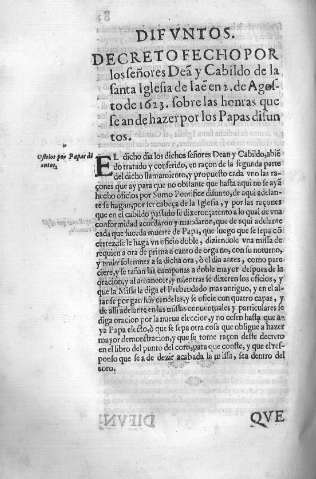Difuntos. Decreto fecho por señores Dea y Cabildo de la Santa Iglesia de Iaen ...