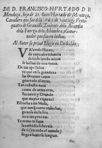 De D. Francisco Hurtado de Mendoza, hijo de D. Ivan Hurtado de Mendoza, Cavallero que fue de la Orden de Santiago, Venticuatro de Granada...