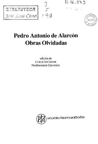 Pedro Antonio de Alarcón. Obras Olvidadas. 