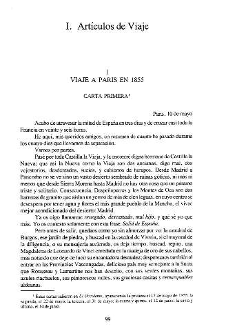 I. Artículos de viaje. 1. Viaje a París en 1855