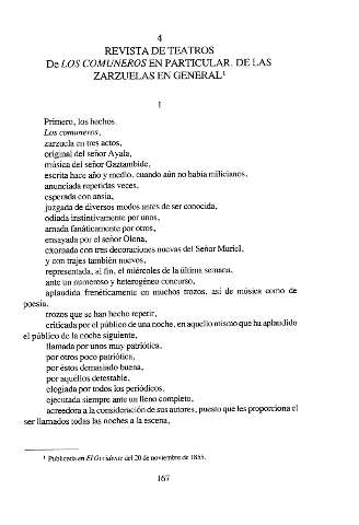 4. Revista de teatros. De Los Comuneros en particular, de las zarzuelas en general.