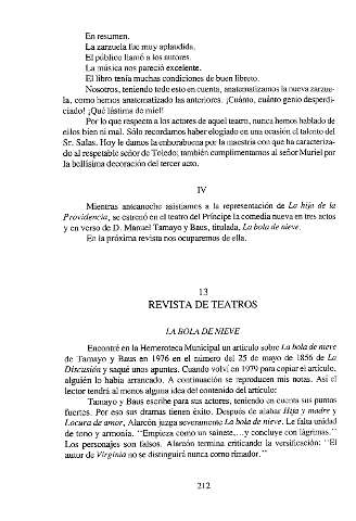 13. Revista de teatros. La bola de nieve.