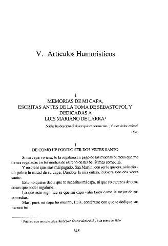 V. Artículos humorísticos. 1. Memorias de mi capa