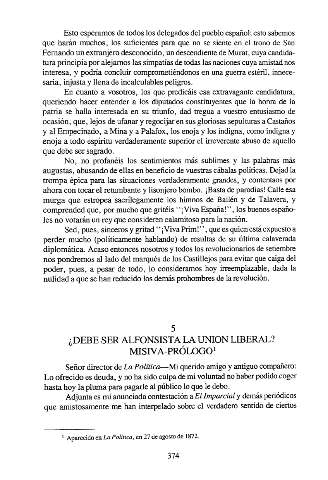 5. ¿Debe ser alfonsista la Unión Liberal? Misiva-prólogo