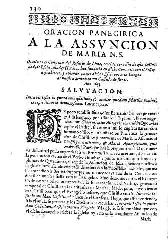 Oracion panegirica a la Assuncion de Maria N.S.
