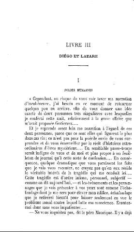 Livre III. Diégo et Lazare