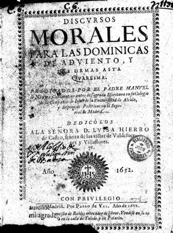 Discvrsos morales para las dominicas de Adviento y las demas asta Qvaresma.          