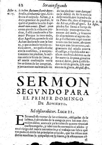 Sermon Segvndo para el primer Domingo de Adviento