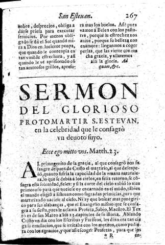 Sermon del glorioso protomartir S. Estevan