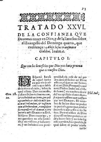 Tratado XXVI. De la confianza qve deuemos tener en Dios y de la limosna.