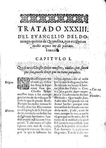 Tratado XXXIII. Del Evangelio del Domingo quinto de Quaresma.