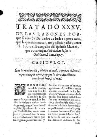 Tratado XXXV. De las razones porque se retirò el Saluador de Iudea.        