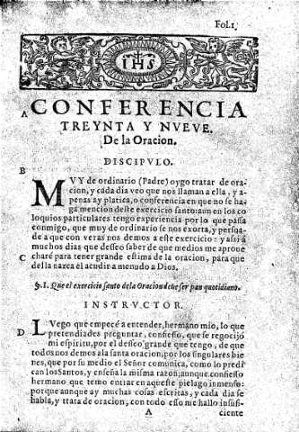 Conferencia treynta y nueve. De la Oracion