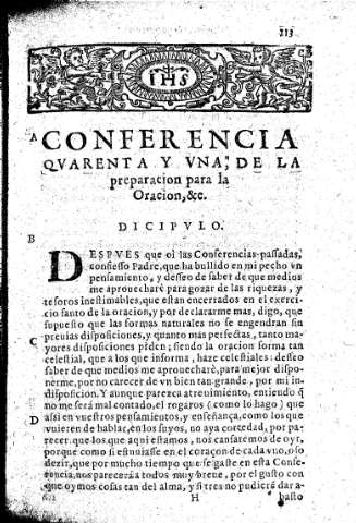 Conferencia qvarenta y vna, De la preparacion para la Oracion