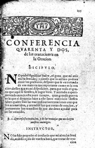 Conferencia qvarenta y dos. De las tentaciones en la Oración