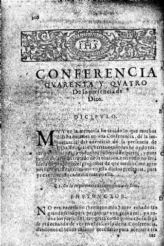 Conferencia qvarenta y qvatro. De la presencia de Dios