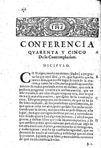 Conferencia qvarenta y cinco. De la Contemplacion