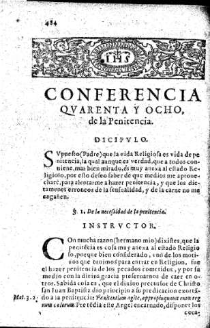 Conferencia qvarenta y ocho. De la Penitencia