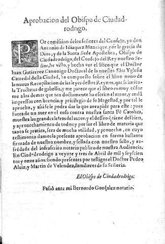 Aprobacion del Obispo de Ciudad rodrigo