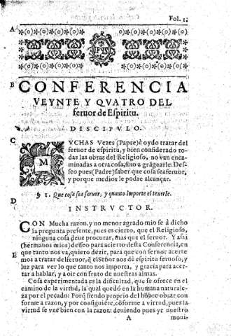 Conferencia veynte y qvatro. Del feruor de Espiritu