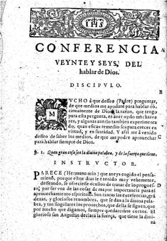 Conferencia veynte y seys, Del hablar de Dios  