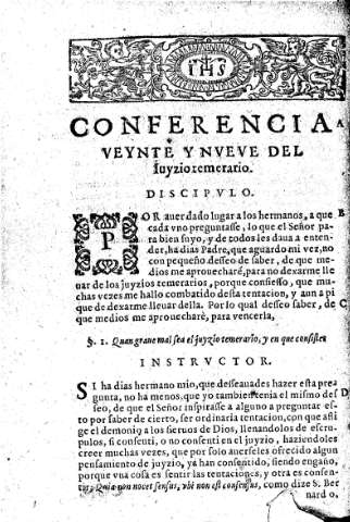 Conferencia veynte y nveve. Del Iuyzio temerario