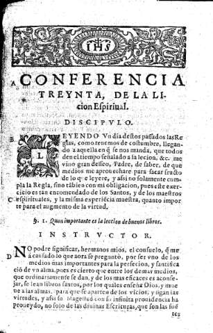Conferencia treynta. De la Lición Espiritual