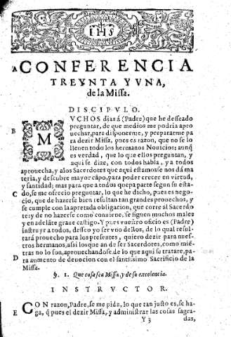 Conferencia treynta y vna. De la Missa