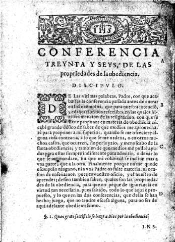 Conferencia treynta y seys. De las propriedades de la obediencia