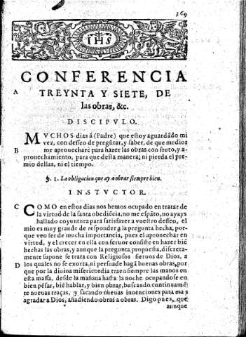 Conferencia treynta y siete. De las obras