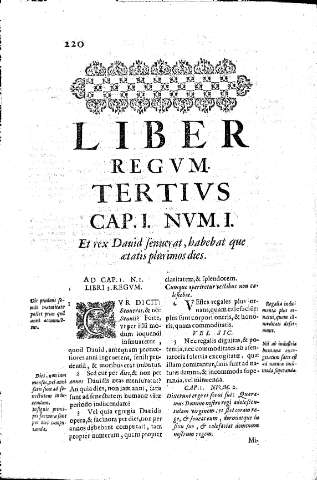 Liber Regvm Tertivs. Cap.I. Nvm.I. Et rex Dauid senuerat, habebat que aetatis plurimos dies