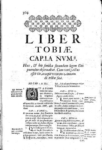 Liber Tobiae. Cap.IA Nvm.8. Haec, V his similia secundum legem Dei puerubus obseruabat.