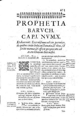 Prophetia Barvch. Cap.I. Nvm.X. Et dixerunt