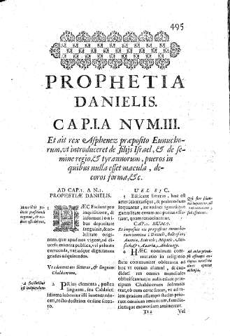 Prophetia Danielis. Cap.I.A Nvm.III. Et ait rex Alphenez praeposito Eunuchorum