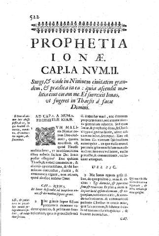 Prophetia Ionae. Cap.I.A Nvm.II. Surge, et vade in Niniuem ciuitatem grandem, et praedica in ea