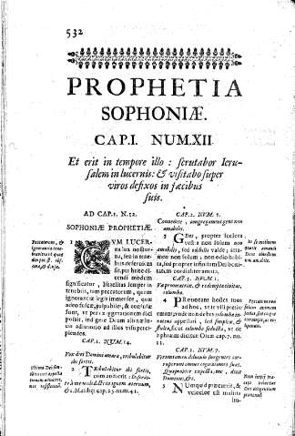 Prophetia Sophoniae. Cap.I Num.XII. Et erit in tempore illo
