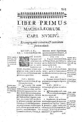 Liber primus Machabaerum. Cap.I. Nvm.IV. Et congregauit virtutem