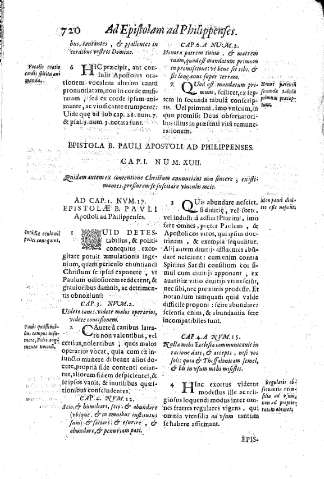 Epistola B. Pauli apostoli ad Philippenses. Cap.I Num.XVII. Quidam autem ex contentione Christum annuntiant