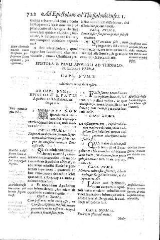 Epistola B.Pavli apostoli ad Thessalonicenses Prima. Cap.I Nvm.III.Memores operis fidei vestra