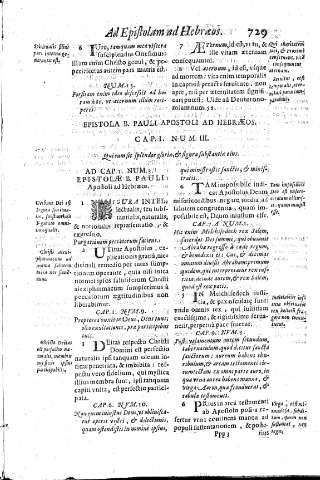 Epistola B. Pauli apostoli ad Hebreos. Cap.I. Num.III. Qui cum fit splendor gloria