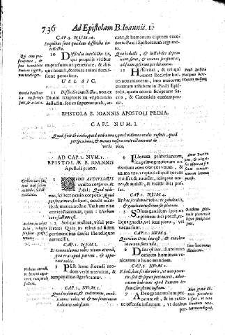 Epistola B. Ioannis apostoli Prima. Cap.I. Num.I. Quod fuit ab initio