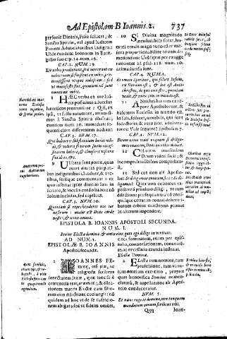 Epistola B. Ioannis apostoli Secvnda. Num.I. Senior Electa domine