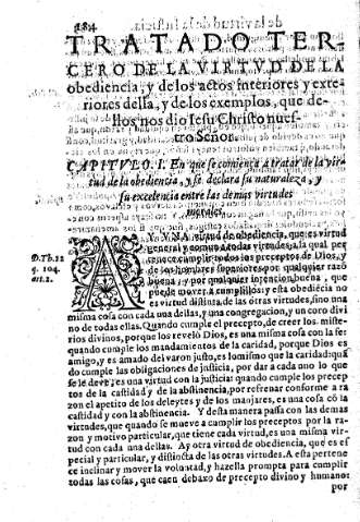 Tratado tercero, de la virtvd de la obediencia.